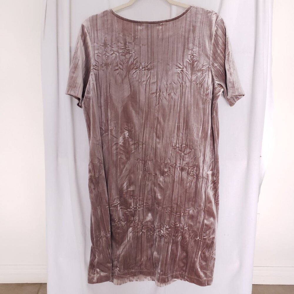 Spirit Of Grace Dusty Rose Shiny Velvet Short Sleeve Thick Sleepwear Dress S - Picture 10 of 12